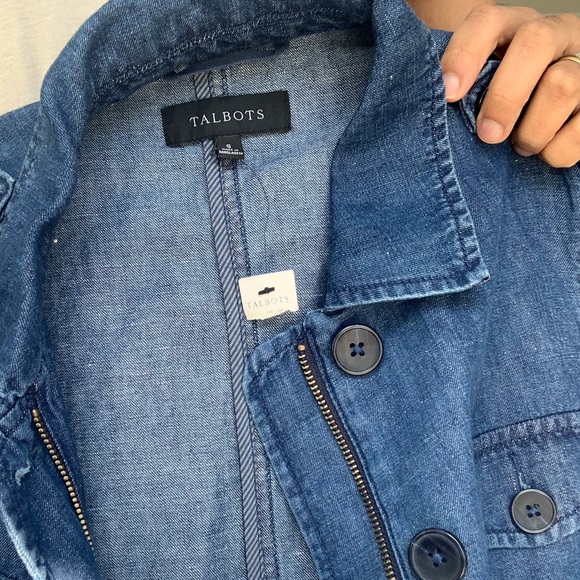 NWT Talbots Women's Denim Jacket (S) Cotton And Hemp Jeans Blue - Picture 5 of 6